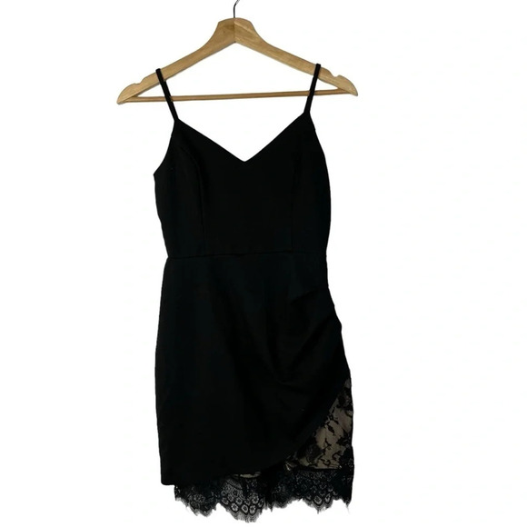 Lush Black Balhi Lace Bodycon Mini Dress XS - Picture 3 of 6